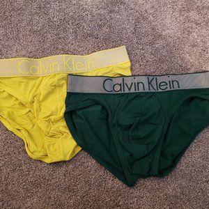 Calvin Klein Customized Stretch Microfiber Hip Brief Lot of 2 Size Small